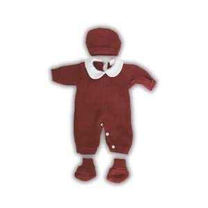 Combinaison tricot bébé à col Claudine - Ensemble 3 pièces
