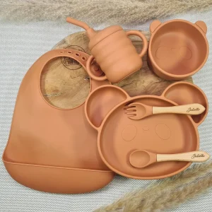 Coffret Repas Bébé Panda Personnalisé | Silicone Ventouse & Complet